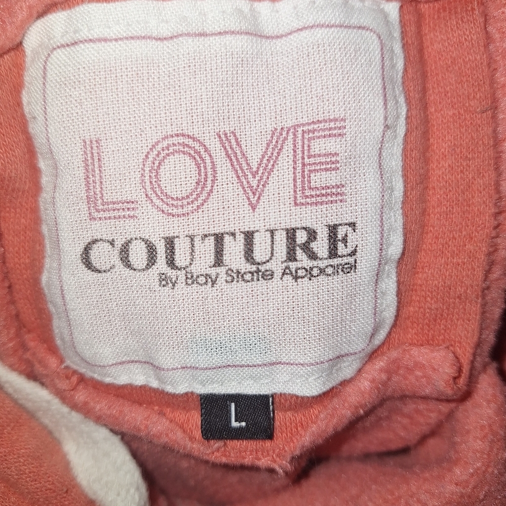 Boston Massachusetts Hoodie Large Love Couture Sweatshirt Pockets Womens Casual‎ - Picture 4 of 5